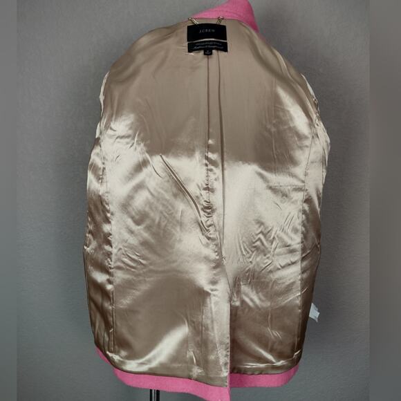 J Crew Leighton Pink Blazer Jacket In Italian Boiled Wool Size 6 - Picture 15 of 16